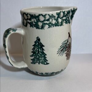 Green Pine Tree Ceramic Pitcher - Unbranded